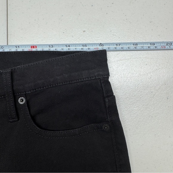 J Crew Mid Rise Flare Crop Jeans Stretch Black Denim 30T / 30 Tall / Long boho - Picture 12 of 15